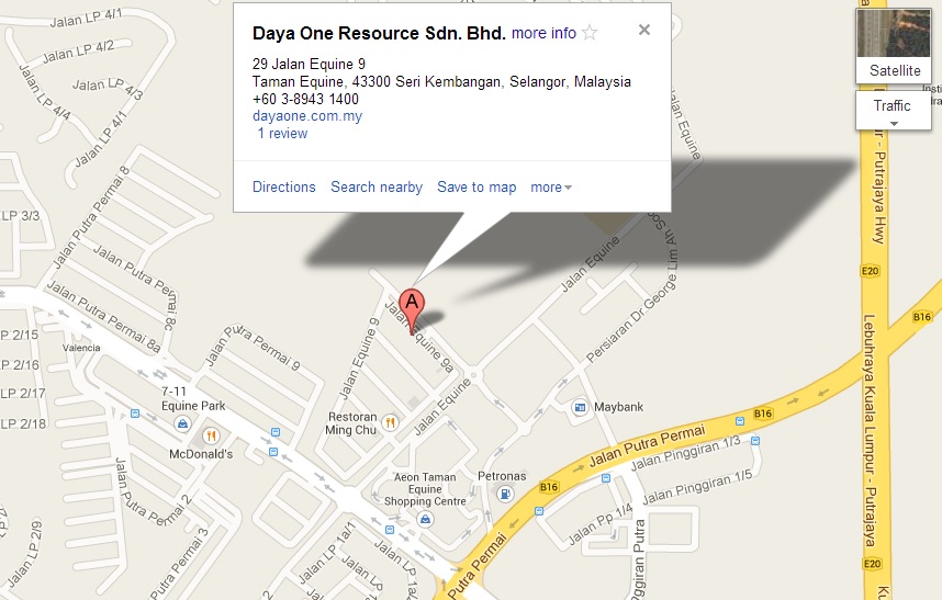 Google Maps :: Dayaone Resources Sdn Bhd